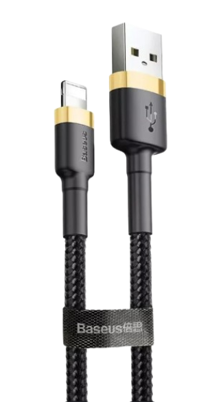 Кабель Lightning Baseus cafule CALKLF-BV1 1m 2.4A Gold+Black